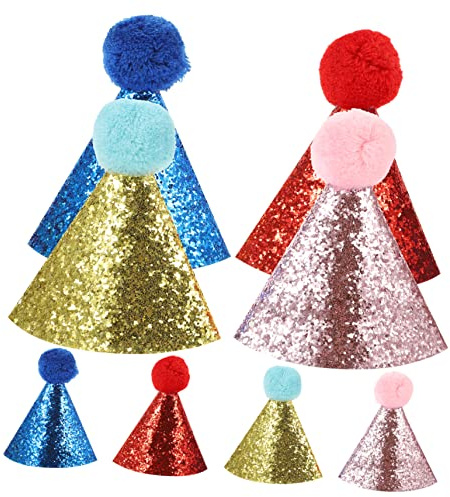 BESTonZON 8 Stück Teiliges Kleine Haustier Geburtstagsmützen für Hunde Katzen Bunte Partyhüte Leichte Dekorative Accessoires für Welpen Kätzchen Praktisch Langlebig für Haustierfeiern
