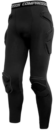 Pantaloni da calcio imbottiti e ammortizzanti con cuscinetti a nido d'ape, leggings integrati da uomo, pantaloni da portiere di protezione per una protezione completa