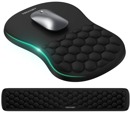 TECKNET Tapis de Souris Ergonomique avec Repose-Poignet Clavier Intégré