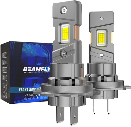 BEAMFLY H7 LED 110W 36000LM Bombillas, 15 chips CSP 700% 6500K Blanco frío Bombilla H7 Luces largas y cortas, diseño mini 1:1 para coches y motos, plug and play, impermeable IP68, paquete de 2
