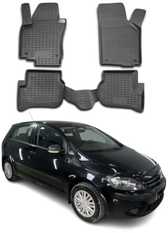 OMAC Fußmatten für VW Golf Plus 2004-2014 TPE Schwarz 4X | Gummimatten, Automatten, Allwetter, fahrzeugspezifisches Produkt, Antirutsch, 3D-Passform, wasserdicht