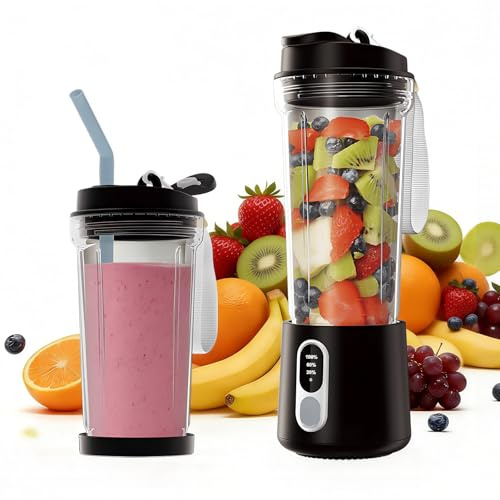 Mixeur portable pour smoothies Presse-agrumes électrique - milkshakes et aliments pour bébés mixeur portable avec moteur 300W Mini blender smoothie Adapté aux sports de plein air et aux voyages