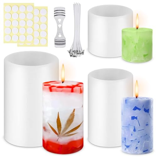 Kerzen Silikonformen Gießformen, Kerzenformen zum Gießen, DIY Silikonformen Kerzen, Kerzenform Bubble Kerzen Kit, für die Herstellung Handgefertigte Seife Handwerk Ornamente Duftkerze
