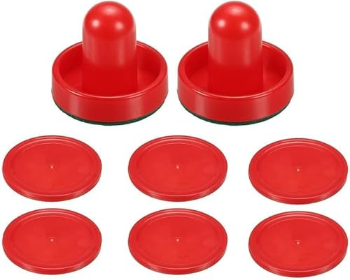 Un juego de empujadores de hockey de aire y discos de hockey de aire, paletas, remos, remos, repuesto para mesas de juego, hockey de aire