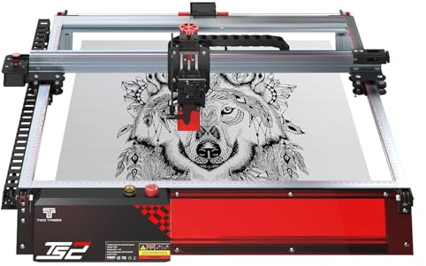 Twotrees TS2 Lasergravur maschine 10W, Laser Graviermaschine 0,08 mm Gravurgenauigkeit, Gravurgeschwindigkeit 10000 mm/min, 32 Bit Motherboard, Flammenalarm, Autofokus, 450 x 450 mm