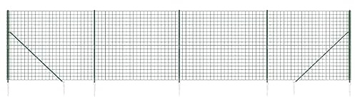 Foknhdi Maschendrahtzaun 1,8 x 10 m grün verzinkt mit PVC Schutz Robuster Gartenzaun für Zäune Hochbeet Kaninchen Hühner Garten Balkon und Grundstück