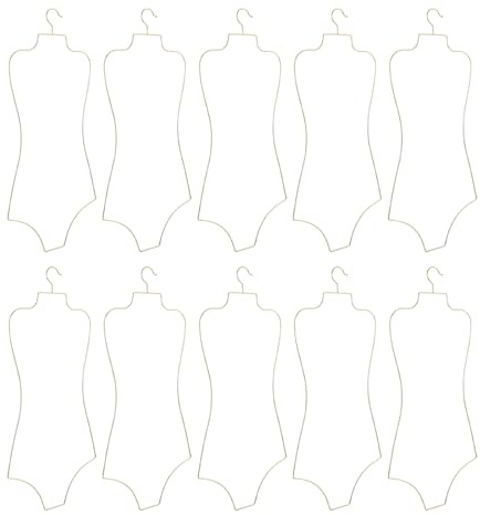 10 grucce a forma di clessidra, in metallo dorato, con gancio, resistenti alla ruggine, per costumi da bagno, vestiti e biancheria intima
