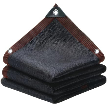 JFNKLFG Malla de Sombreo Malla de Sombra Negra con Ojales, Malla protección Solar, Lona, Red sombreado for pérgola, Invernadero, Cultivo Plantas