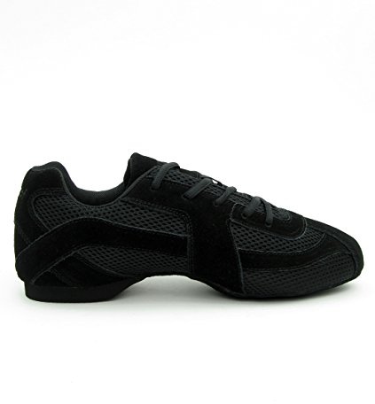 Rumpf 1572 Sparrow mit Button Dancesneaker Tanz Sport Fitness Salsa Jazzdance Zumba Hip Lindy Hop Gymnastik Trainings Hallen Aerobic Schuhe Farbe schwarz(10)
