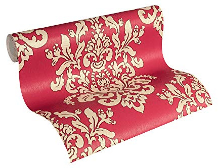 A.S. Création Vliestapete Hermitage 10 Tapete klassisch neo-barock 10,05 m x 0,53 m beige metallic rot Made in Germany 341435 34143-5