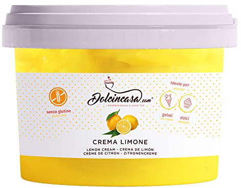 Dolcincasa-Crema Spalmabile Limone Spalmabile e Morbida per Dolci e Farcitura Alta Qualità Italiana Senza Glutine 500g