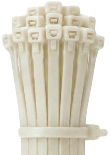 Lumonic 100 Stück Colliers de serrage réutilisables | Blanc | 300x7,6mm | jusqu'à 22kg de résistance à la traction | Nylon PA6.6 | démontable sans outil | Gestion des câbles, industrie, atelier, ménag
