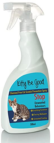 Sweet Willow Kitty Be Good Cat Scratching Deterrent Spray – Protects Furniture & Wallpaper, 500ml