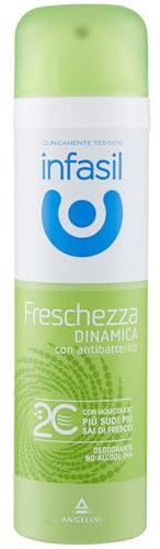 Infasil Deodorante Spray Freschezza Dinamica con Molecola 2C, Betaciclodestrina, Senza Alcol e con Antibatterico, Efficace Fino a 24h, 150 ml