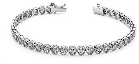 0,39 Carat Brillant-Schliff Diamant Tennis Armband 14 Karat Weißgold