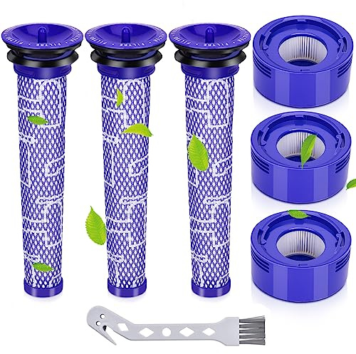 Smyidel Filtro per Dyson,Filtro di Ricambi per Dyson V8 V7 Aspirapolvere Animal Absolute Motorhead,3 Pre-Filtro & 3 HEAP Post-Filtri,sostituire le parti # DY-96566101, DY-96747801
