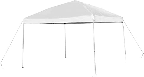 Flash Furniture Harris 10x10 White Outdoor Pop Up Event Slanted Leg Canopy Tent with Carry Bag