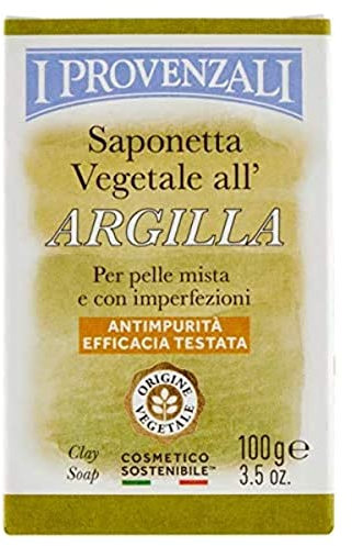 I Provenzali Saponetta Vegetale All'Argilla Per Pelle Mista E Con Imperfezioni 100 Grammi