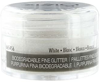 Sizzix Making Essential - Feiner biologisch abbaubarer Glitter, Weiß, 12 g, 665456