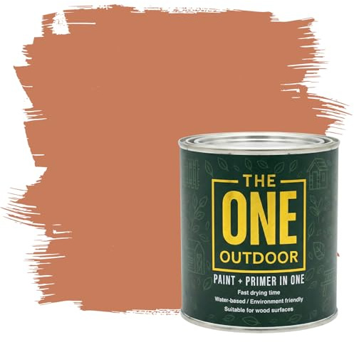THE ONE Outdoor Paint - Terracotta, 1 Litre | Durable Exterior Paint for Wood, Metal & Masonry | Weather Resistant Finish