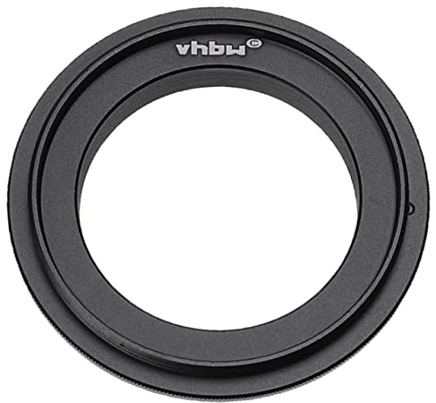 vhbw retro adattatore 49 mm compatibile con Panasonic Lumix DMC-GX9, DMC-GX800 obiettivi fotocamere, fotocamere digitali - nero opaco