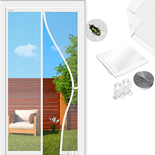 KESSER® Magnet Fliegengitter Tür Insektenschutz 110 x 220 cm Magnetvorhang Türvorhang Schutzgitter mit kinderleichter Inkl. Klebemontage für Balkontür Terrassentür Kellertür Montage Ohne Bohren