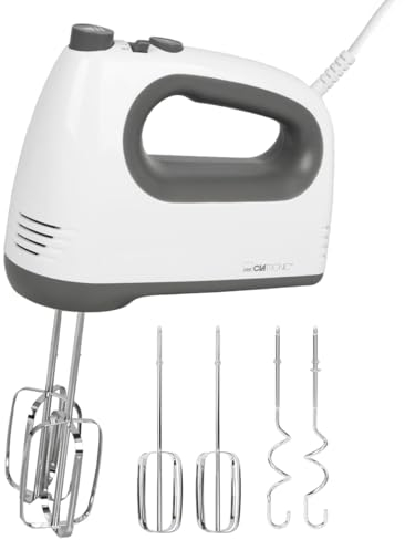 Clatronic Mixer | kraftvoller 400 Watt-Motor | Handmixer | Turbostufe & 5 Geschwindigkeitsstufen | Handrührgerät | spülmaschinengeeignete Edelstahlquirle und -knethaken | HM 3775