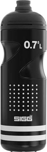 SIGG - Fahrrad Trinkflasche - Pulsar Black - Quetschbar - Spülmaschinenfest - Federleicht - Auslaufsicher - BPA-frei - Sport & Fahrrad Zubehör - Schwarz & Weiß - 0,75L