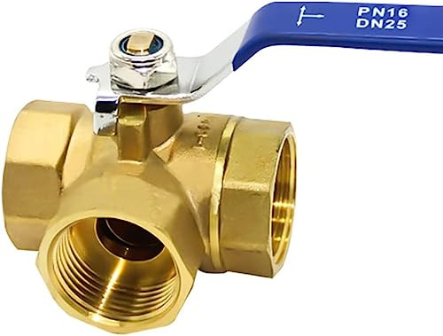 WXZX Válvula De Bola De Tres Vías De Latón, 1/4 3/8 1/2 3/4 1 Tap Válvula De Bola De Latón Tipo T Rosca Hembra Válvula De Bola De Tubo De Puerto Completo For Agua, Aceite Y Vapor