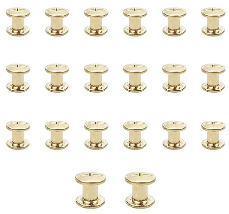 JJWNMLL 20Pcs Chicago Screw Posts,M5*7mm Rivet Chicago Binding Screws Gold | Metal Rivet Replacement Repair for Bags, Collar, Harness, Luggage, Purse, Dog Lead, Backpack, Belt