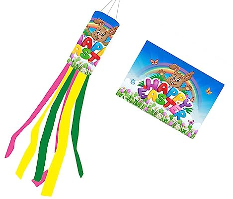 WNDUOKXH Ostern Windsack Outdoor Party Schmücken Urlaub Ornament Festival Dekor Lange Garten Windsack Flagge Atmosphäre Dekoration, Geben Sie 5 EIN