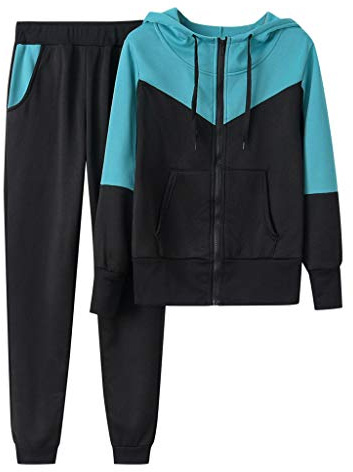 MJGkhiy Tute Donna Complete Offerte Cappuccio e Pantalone Due Pezzi Curvy Fitness Tracksuit Tuta Taglie Forti Tute da Ginnastica 2 Pezzi Felpa Con Zip Per Corsa Tute Donna Cotone Leggere