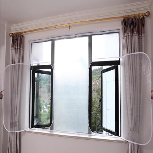 Película Aislante para Ventanas Invierno Selladas a Prueba de Viento para Película Aislante para Ventanas kits de Aislamiento de Ventanas con cinta Adhesiva de doble cara (160x240cm)