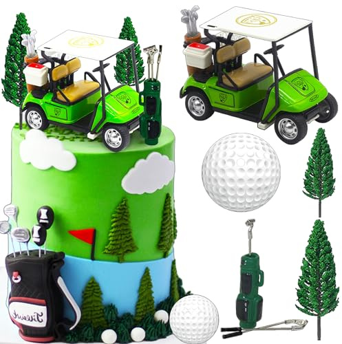 JeVenis Luxury Golf Cake Decoration Heading for the Green Cake Topper | Golf Themed Cake Decorations Golf Party Supplies Golf Party Favors Golf Birthday Decoration
