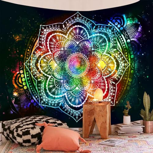 EXQUILEG Wandteppich Mandala, Hippie-Mandala-Wandbehang-Wandtuch Boho für Raumdekoration, Wanddekorationskunst (A,130 * 150cm)