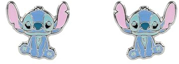 Disney Stitch stiftörhängen, En storlek, silverpläterad mässing, Ingen ädelsten