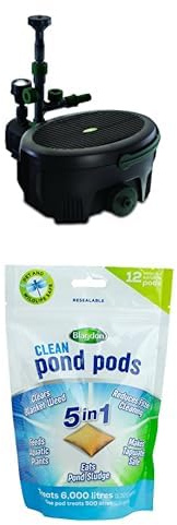 Blagdon Inpond 6-in-1 9000 Pond Filter Fountain Pump + Blagdon Clean Pond Pods (12 Pack)