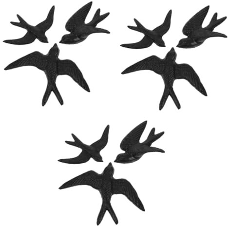 Ciieeo 9 Stück Wanddekoration Aus Gusseisen Wandornamente Simulation Von Wandvögeln Vogeldekoration Tragbare Vogeldekoration Wandkunst Simulationsvogeldekorationen Wandhalterung