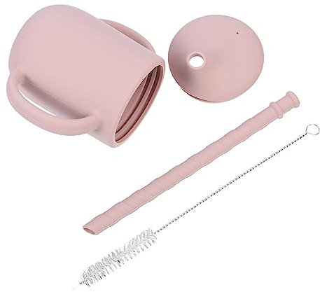 Beatifufu Gobelet Silicone Avec Paille Anti-fuite Pour Tout- Tasse Apprentissage Résistante Aux Chocs Avec Anses Bouteille Eau Entraînement
