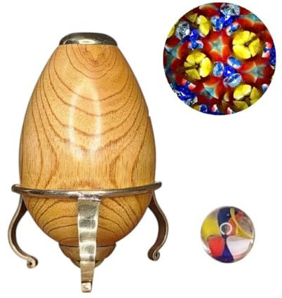 ANTIQLICIOUS Holz-Kaleidoskop in Eiform mit Messingständer - Einzigartiges dekoratives Arbeitskaleidoskop, Sie können unzählige Designs im Inneren des Kaleidoskops erstellen