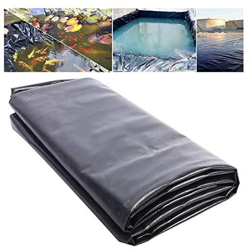 Flexible HDPE-Teichfolie, 2,0 mm dick, fisch- und pflanzenfreundlich, Wassergarten-Dichtungsfolie für Teiche, Springbrunnen, Wasserfälle, schwarz, 1 x 10 m