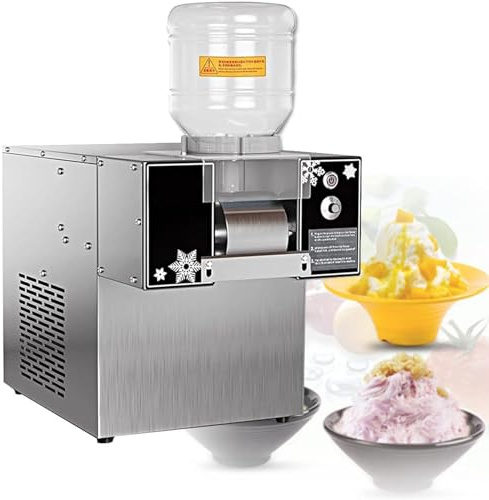 EORNYHQMY Commercial Snowflake Ice Machine,Stainless Steel Shaver Maker,Snow Sponge Crusher Machine,Efficient,for Dessert Shops (180KG)