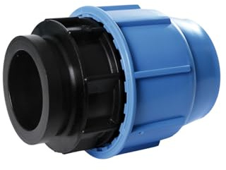 SAB Giunto Raccordo 63 x 2, Raccordi a Compressione BlueSeal 16 in PP, PN16, per Giunzione Tubi in Polietilene, per Impianti di Irrigazione