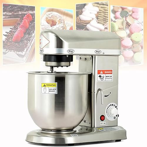 Stainless Steel dough mixer，Whisks & Dough Hooks Electric Stand Mixer, with Dough Hook, 3 Speed Electric Dough Mixer for Bread Cake Pizza Bakery Multifunction Blender