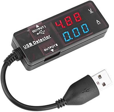 USB Detector -Voltmeter Amperemeter for Charging and Testing USB Devices, Testers with Two Display Battery Capacity for Mobile Phones and Tablets, ABS Material (Bicolor)