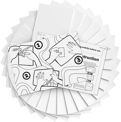 Hiwhy 32 Fogli Adesivi per Puzzle - Colla per Ricostruzioni Fino a 4 x 1000 Pezzi - Set Salvapuzzle e Adesivi per l’Esposizione Sheets