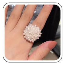 Yheakne Bague Perle En Grappe Vintage Bague Perle En Grappe Bague Perles Multiples Bague Perles Blanches Bague Bijoux Pour Femmes
