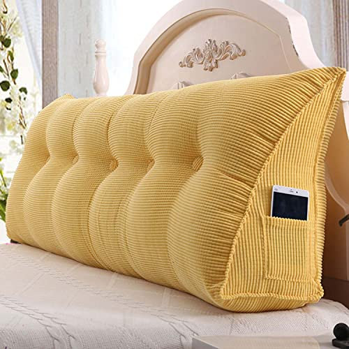 Almohada de lectura triangular para cama de 100 x 50 x 20 cm, cojín de apoyo de espalda en forma de cuña para sofá y mesita de noche, cómoda lectura y relajación