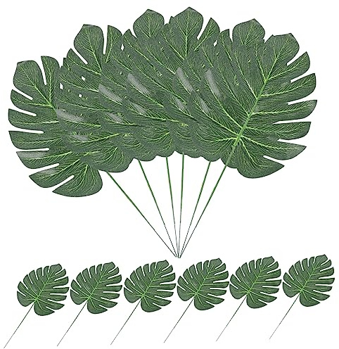 VICASKY 24 Pezzi Foglie Monstera con Medio per Decorazioni Tropicali Feste Vasi Decorativi Manutenzione per Matrimoni e Party Tema