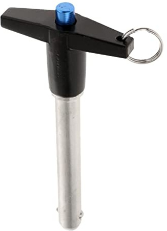 Gitohoni Kugelsperrbolzen mit T Griff Als Praktischer Sicherungsbolzen Steckbolzen Und Schnellverschlussbolzen Aus Edelstahl für Sichere Verriegelung für Vorri, Schwarz, 50mm